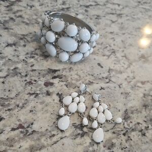 White House Black Market Elegant White Stone Jewelry Set